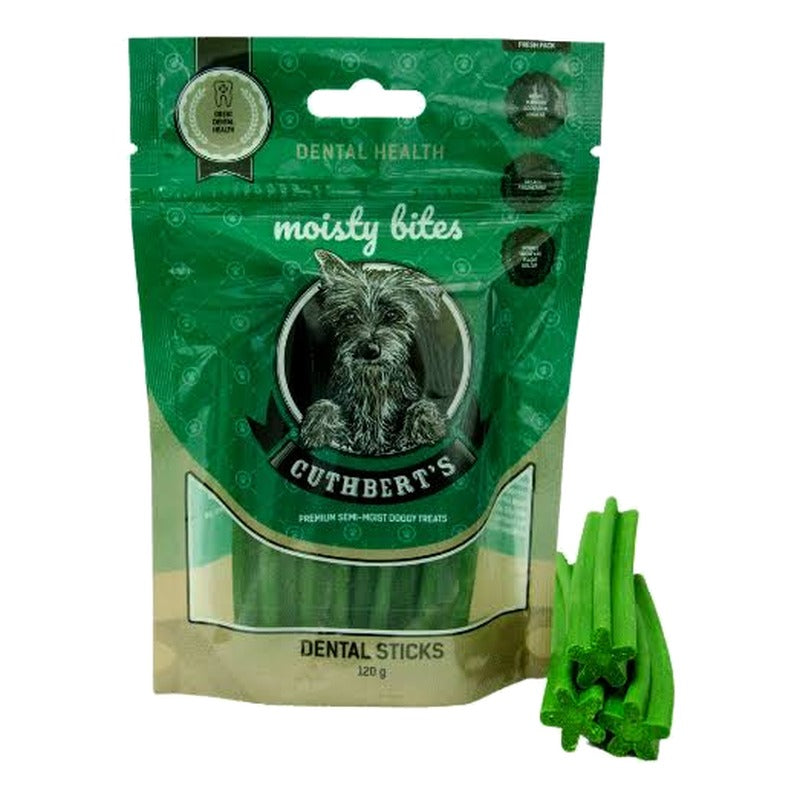 CUTHBERTS Treats S/Moist Dental Sticks 120g pouch
