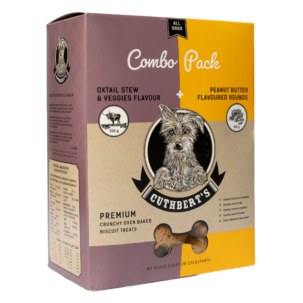 CUTHBERTS Biscuit Combo Pack Oxtail Stew&Veg 500g + Peanut Butter Rounds 500g