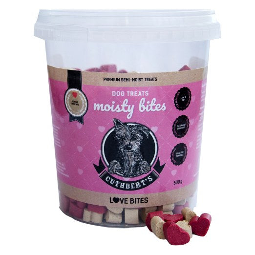 CUTHBERTS Treats S/Moist Love Bites 500g Tub