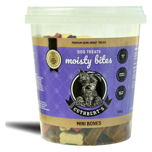 CUTHBERTS Treats S/Moist Mini Bones 500g Tub