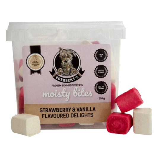 CUTHBERTS Treats S/Moist Strawberry&Vanilla Delights 500g Tub