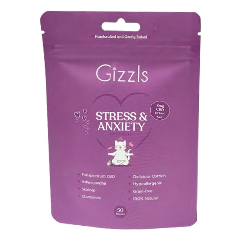 Gizzls Cat Stress & Anxiety CBD Treats 50g Ostrich