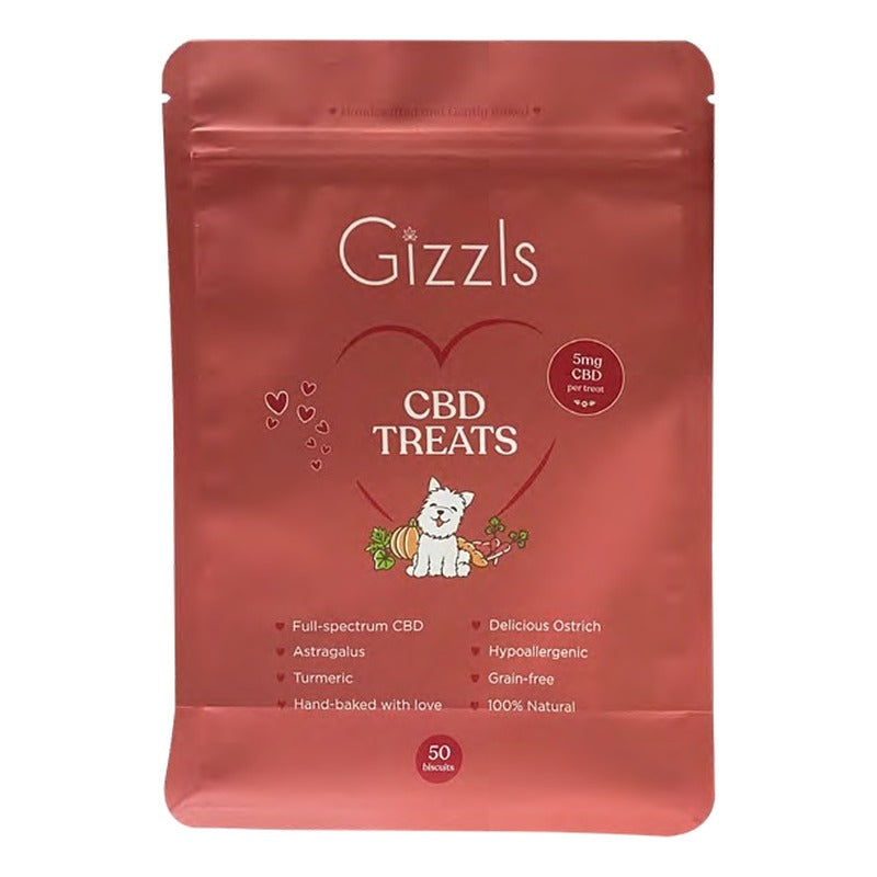 Gizzls Ostrich CBD Treats 150g Large Dog