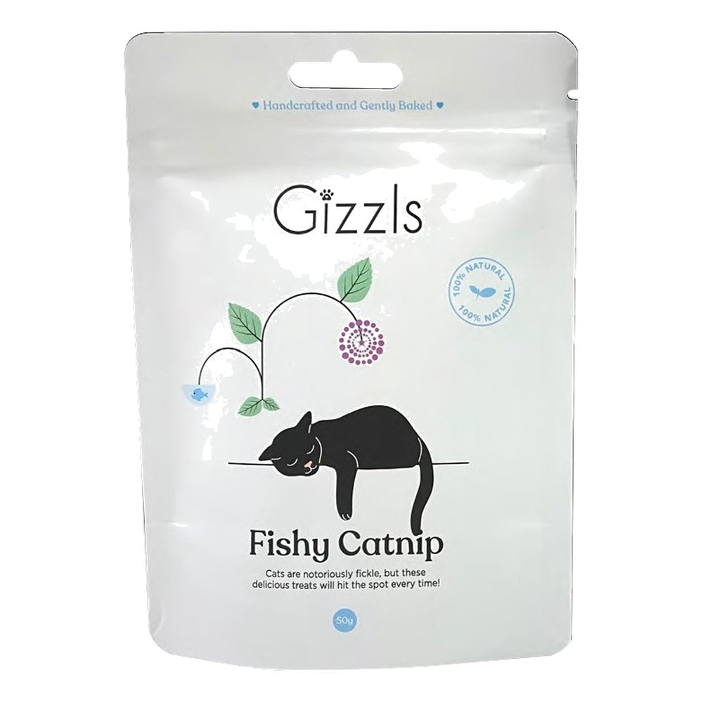 Gizzls Fishy Catnip Cat Treats 50g