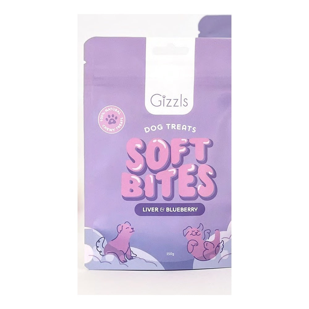 Gizzls Soft Bites Free-Range Liver Ostrich & Blueberry 300g
