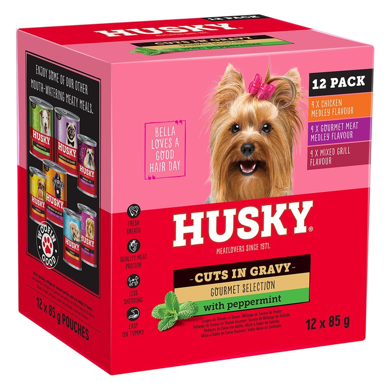 Husky Cuts in Gravy Gourmet Selection 12x85g