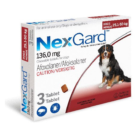 NexGard (25-50kg) XL (Red) 3' Sgl