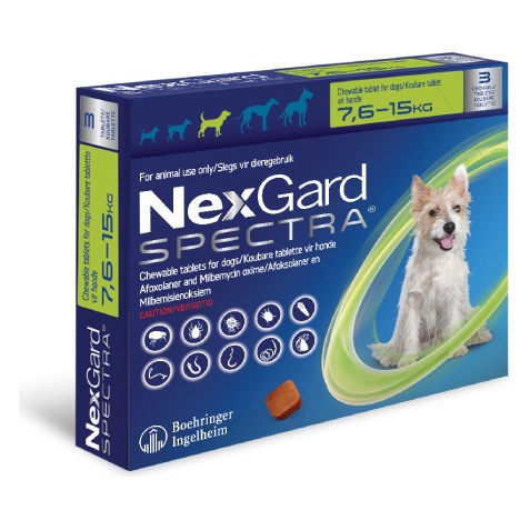 NexGard Spectra Med (7.6-15kg) Sgl 1' Green