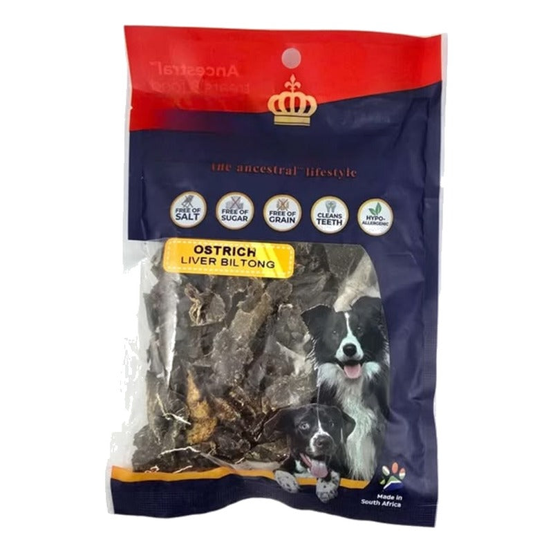 Pets Elite Ostrich Liver Biltong Bite Size 90g