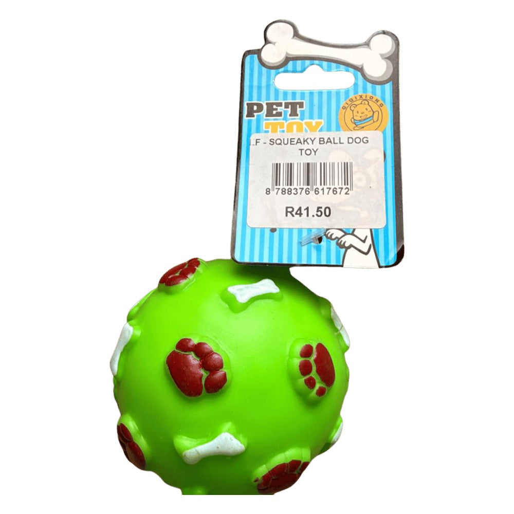 Squeaky Ball Dog Toy Green