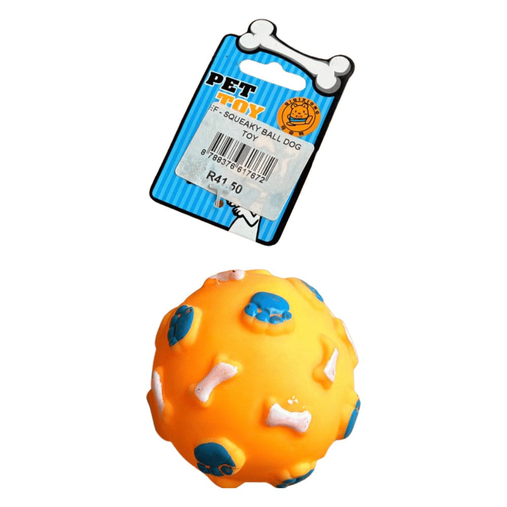 Squeaky Ball Dog Toy Orange