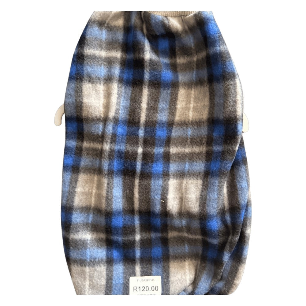 Fleece Dog Jersey Size #5 Blue/grey check